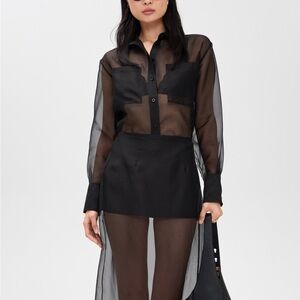 FRAME The Silk Organza Boy Shirt, new with tags